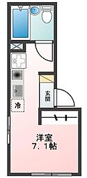 Glanz本駒込 2階ワンルームの間取り