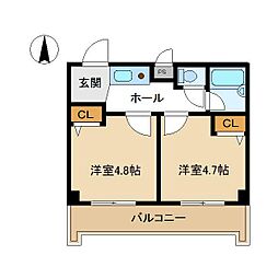 アソシエ横浜 2Kの間取図画像
