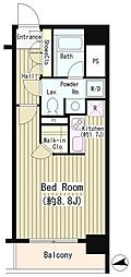 シティカレント大手町 ワンルームの間取図画像
