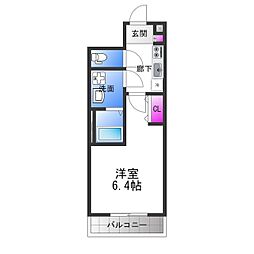 ALEGRIA平野本町2 1Kの間取図画像