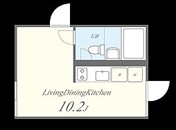 OokayamaApartment ワンルームの間取図画像