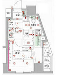 JR京浜東北・根岸線 大森駅 徒歩8分の賃貸マンション 15階1Kの間取り