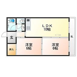 藤ケ丘ハイツ 1Kの間取図画像
