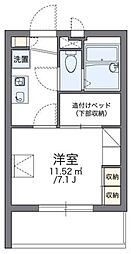レオパレス綿新 1Kの間取図画像