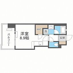 アクタス福岡県庁前グランネクスト 1Kの間取図画像