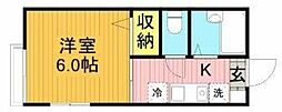 コーポいずみ 1Kの間取図画像