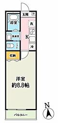 ベストみずほ台 1Kの間取図画像