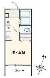 MELLAS北与野 ワンルームの間取図画像