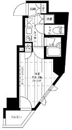 ステージファースト西新宿 13階1Kの間取り