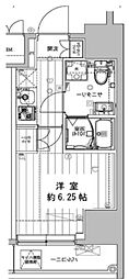 レガリス品川サウス 1Kの間取図画像