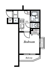プレール・ドゥーク新高円寺 1Kの間取図画像