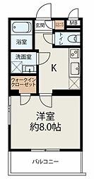 ロイヤルブルーム川越 1Kの間取図画像