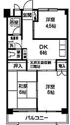 クレインハイツ 3階3DKの間取り