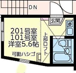 ユナイト保土ケ谷グローラルオーラ ワンルームの間取図画像