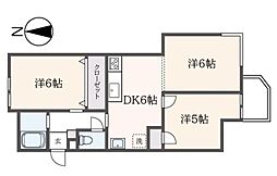 エクレール南生田 3DKの間取図画像