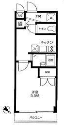 カプリーヌ栄 4階1Kの間取り