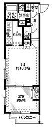 プレール・ドゥーク中野江原町 1LDKの間取図画像