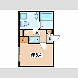 グランパーク品川戸越 3階1Kの間取り