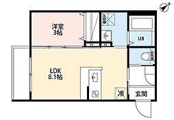 robot home 北柏 1階1LDKの間取り