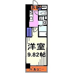 プライムスクエア 1Kの間取図画像