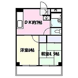 センチュリーハイム桂台 2DKの間取図画像