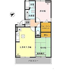 ファースト西浜 1階2LDKの間取り