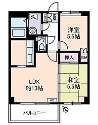 ミルキーウェイ 3階2LDKの間取り