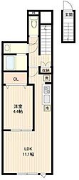 アーバンパーク宮前平WEST 1LDKの間取図画像