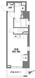 コスモグラシア清澄白河 3階ワンルームの間取り