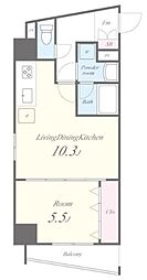 テ レジャンデール護国寺EAST 3階1LDKの間取り