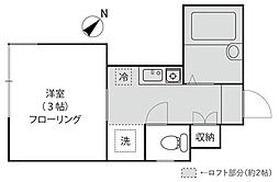 メゾン・オウル 1階ワンルームの間取り