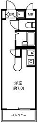 グランデージ一ツ橋 ワンルームの間取図画像