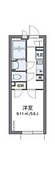 クレイノ西調布 1階1Kの間取り