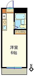 クレスト多摩川 1Kの間取図画像