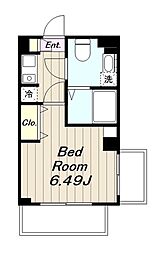 レスポワール多摩川 1Kの間取図画像