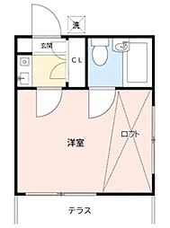 プライズ川口芝 1Kの間取図画像