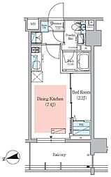 アーバネックス小石川春日 10階1DKの間取り