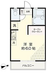 メゾンフローレンス 1階ワンルームの間取り