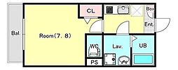 ジーメゾンマルシェ川越大袋 1Kの間取図画像