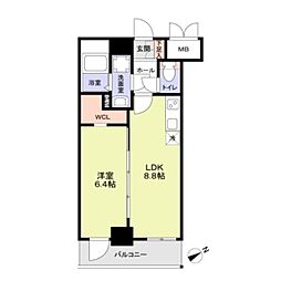 FORTRESS新栄 1LDKの間取図画像