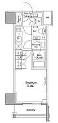 ザ・パークハビオ麻布十番 1Kの間取図画像