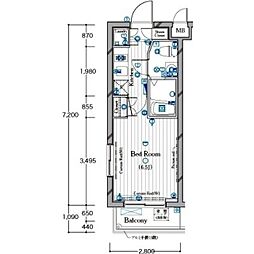 Le-lion板橋プレミアムコート 1Kの間取図画像