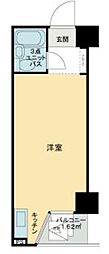 赤坂キャステール 3階ワンルームの間取り