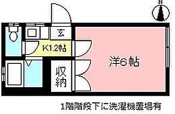 Ｔ−フラッツ 2階1Kの間取り