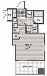 ジュエル大森山王 8階1Kの間取り