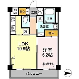 プライオール協和登戸 1LDKの間取図画像