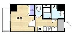 ラヴィエントタワー 2階1Kの間取り