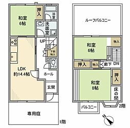 習志野香澄四丁目住宅4-2-6 3LDKの間取図画像