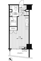 都営大江戸線 赤羽橋駅 徒歩3分の賃貸マンション 6階ワンルームの間取り