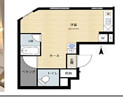 ドリームパレス ワンルームの間取図画像